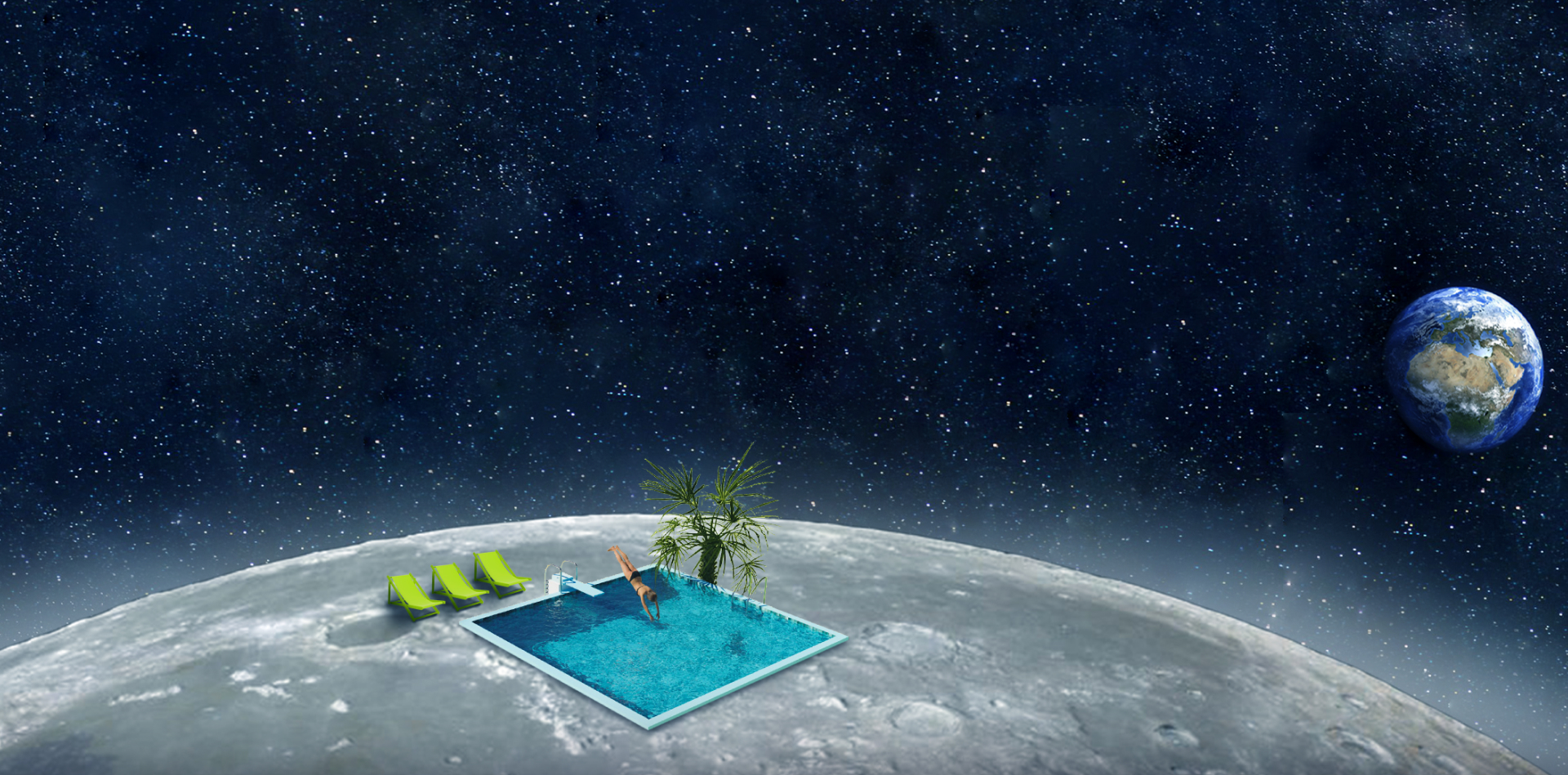 Pool auf dem Mond